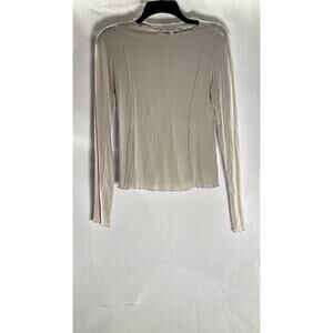 STOCKHOLM ATELIER & OTHER STORIES Blush Lettuce Trim Long Sleeve Rib Top SZ S